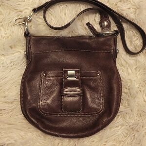 B. MAKOWSKY vintage leather crossbody  satchel bag.